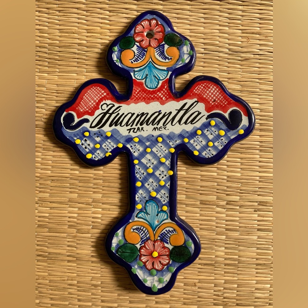 Unique piece handmade in original Talavera. Talavera cross from México NWOT